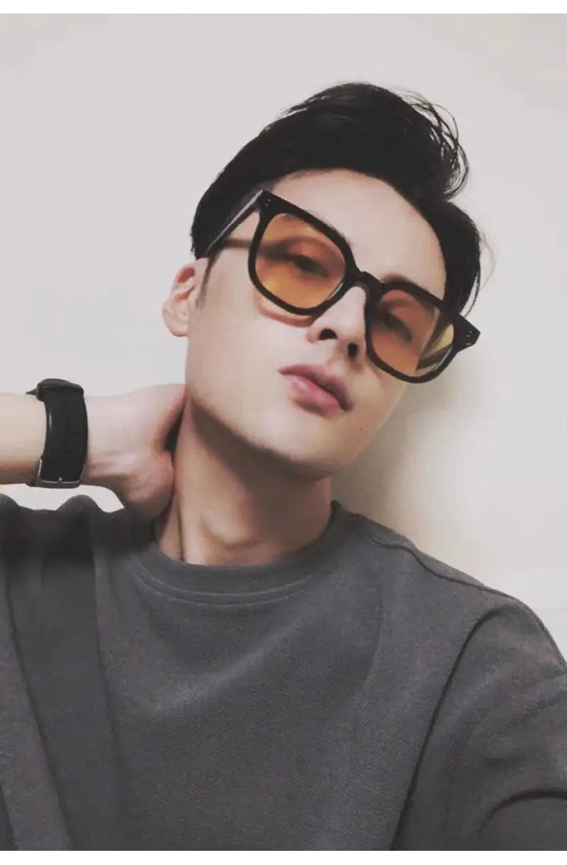 Fibobus DropShipping 2023 Summer Pink Sunglasses Sun Protection Men's Fashion Sunglasses European and American Women's Personality Square-Rimmed Glas