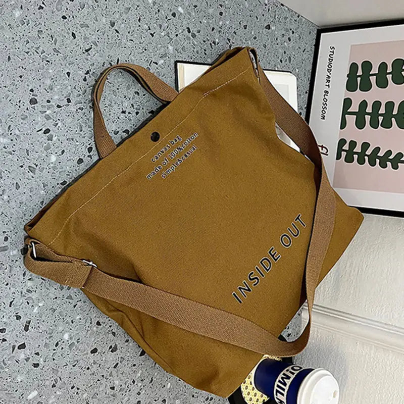 Fibobus accessories A coffee 43x37x13cm Large Capacity Canvas Tote Handbags