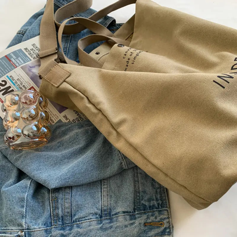 Fibobus accessories Large Capacity Canvas Tote Handbags
