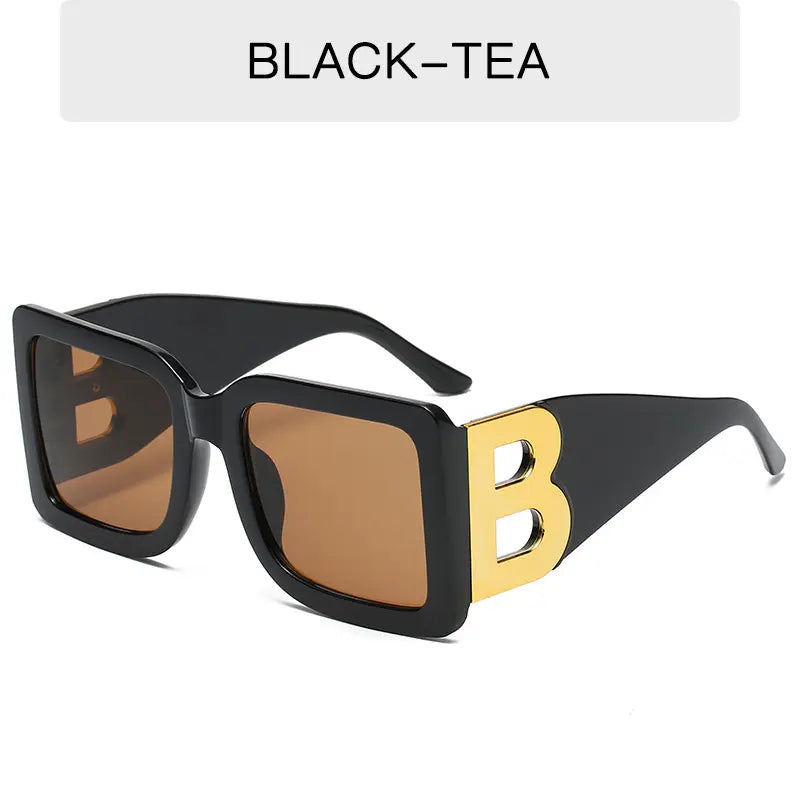 Fibobus C14 Luxury Brand Designer Fashion Small Square Frame Sunglasses Retro Sunglasses Ladies Personality Male B Letter Glasses UV400