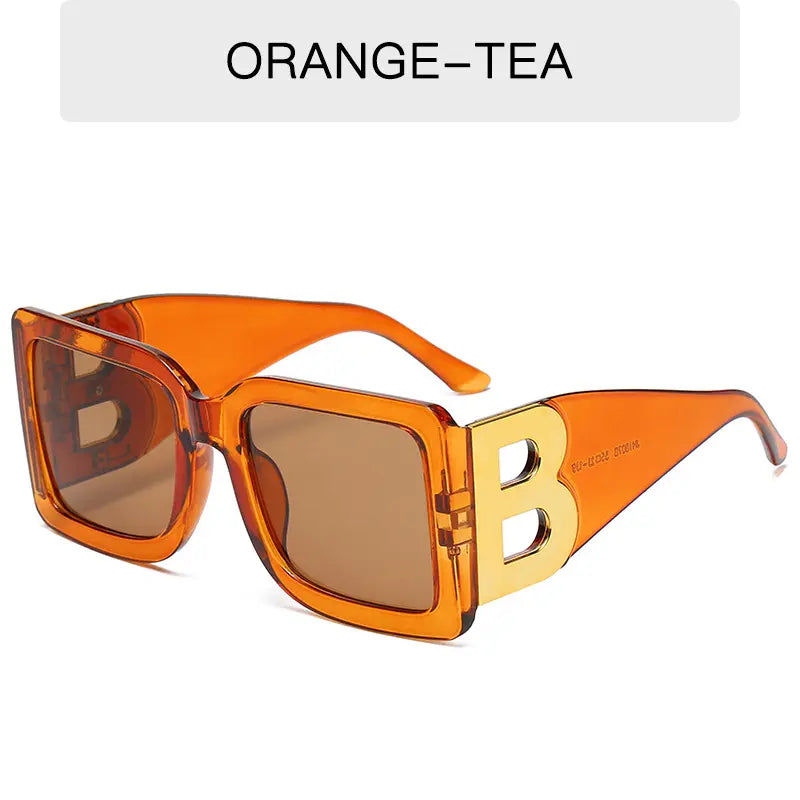 Fibobus DropShipping C13 Luxury Brand Designer Fashion Small Square Frame Sunglasses Retro Sunglasses Ladies Personality Male B Letter Glasses UV400