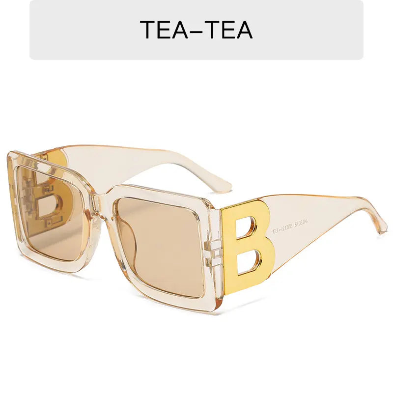 Fibobus DropShipping C12 Luxury Brand Designer Fashion Small Square Frame Sunglasses Retro Sunglasses Ladies Personality Male B Letter Glasses UV400