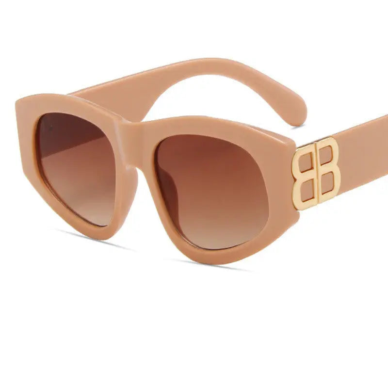 Fibobus DropShipping C5 Luxury Brand Designer Fashion Small Square Frame Sunglasses Retro Sunglasses Ladies Personality Male B Letter Glasses UV400