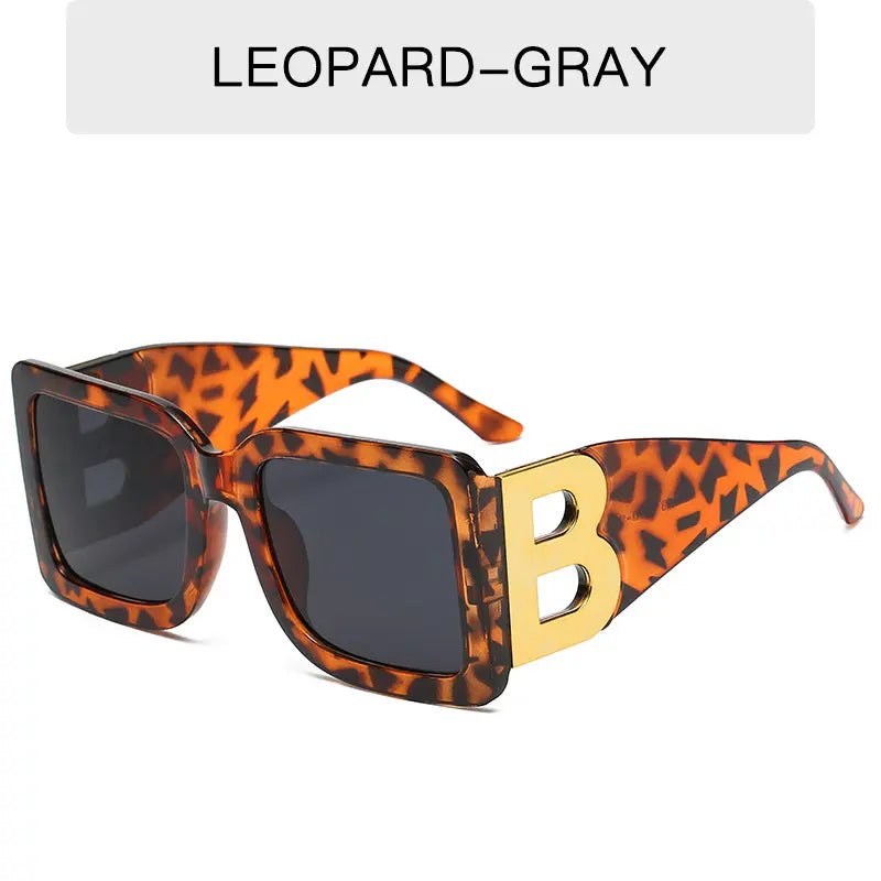 Fibobus DropShipping C10 Luxury Brand Designer Fashion Small Square Frame Sunglasses Retro Sunglasses Ladies Personality Male B Letter Glasses UV400
