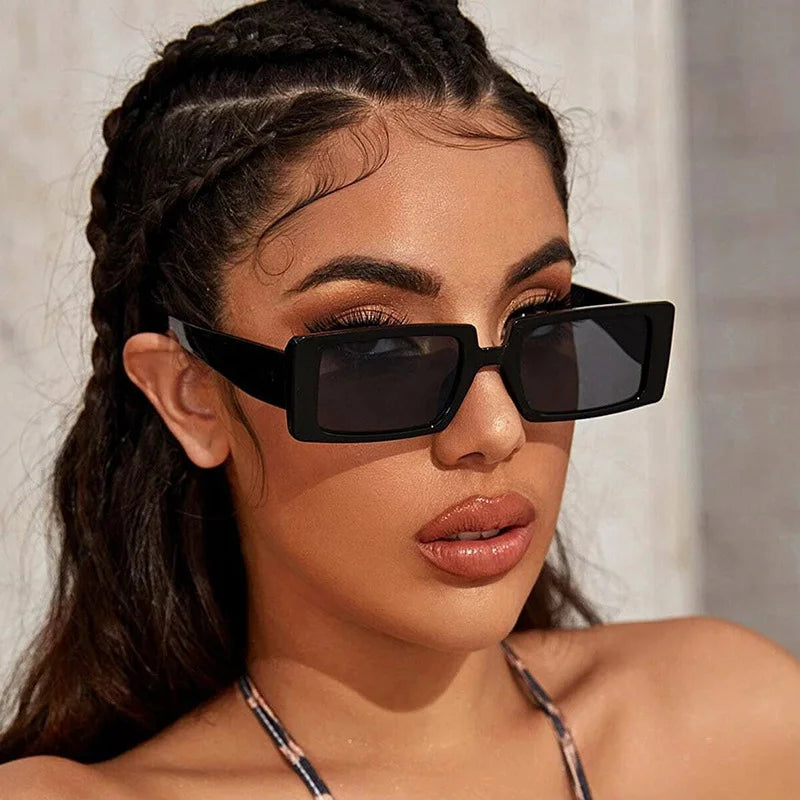 Oh Saucy Ohsaucy Small Frame Rectangle Sunglasses Summer Travel Eyewear UV400
