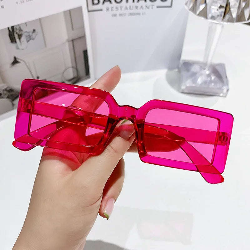 Oh Saucy A3 / As shown in the figu Ohsaucy Small Frame Rectangle Sunglasses Summer Travel Eyewear UV400