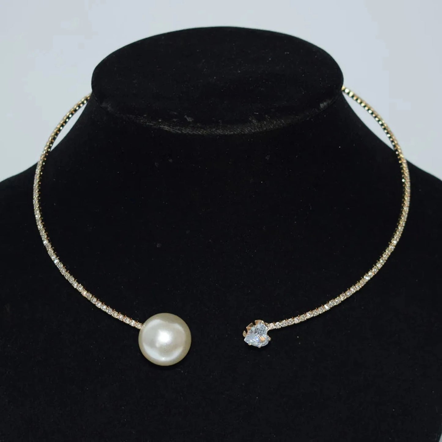 OHS jewelery C3304-4 Rhinestone Heart Collar Choker  Jewelry Accessories
