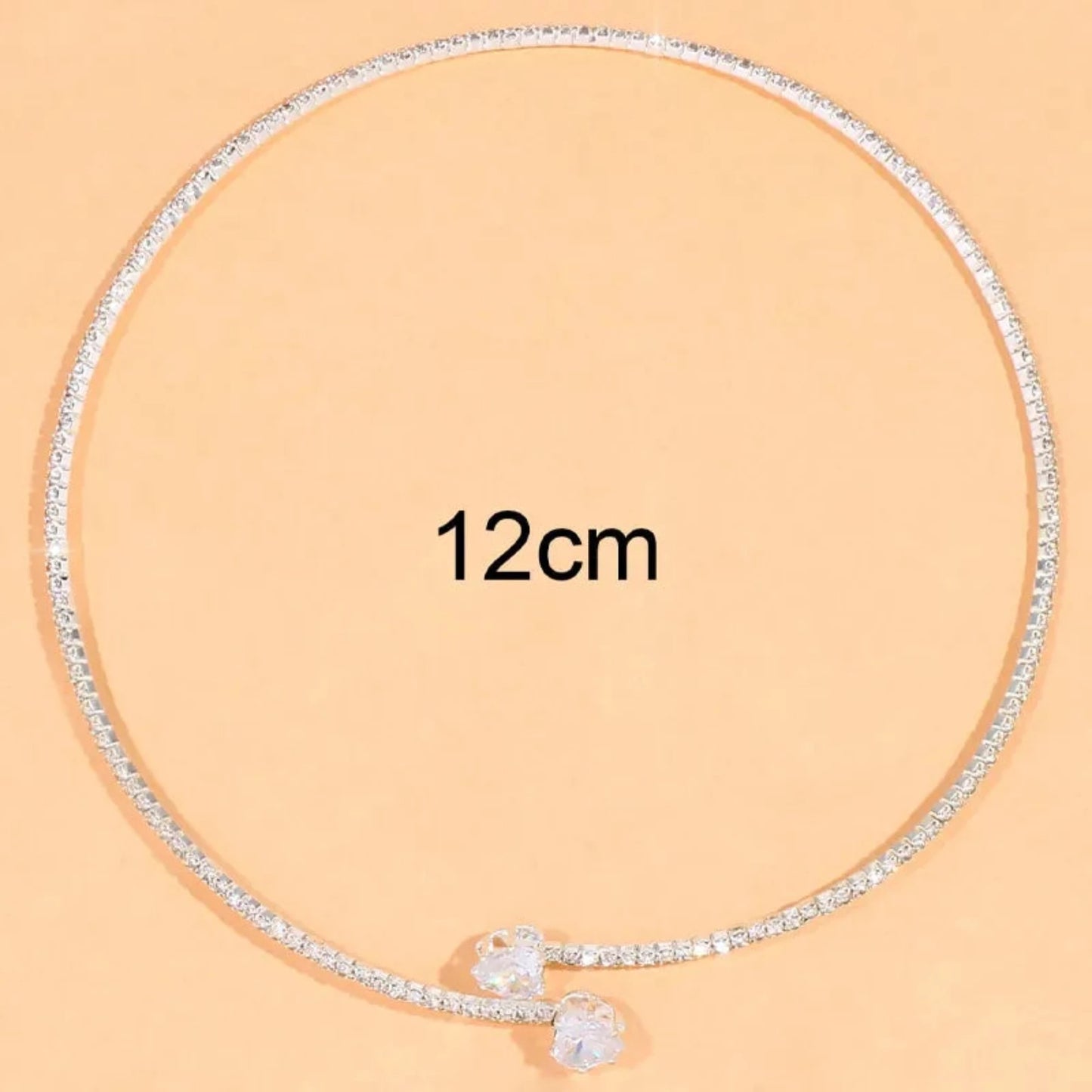 OHS jewelery Rhinestone Heart Collar Choker  Jewelry Accessories