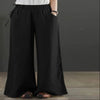 Fib Apparel & Accessories Black / S Wide Leg Pants Cotton Linen Loose Fitting