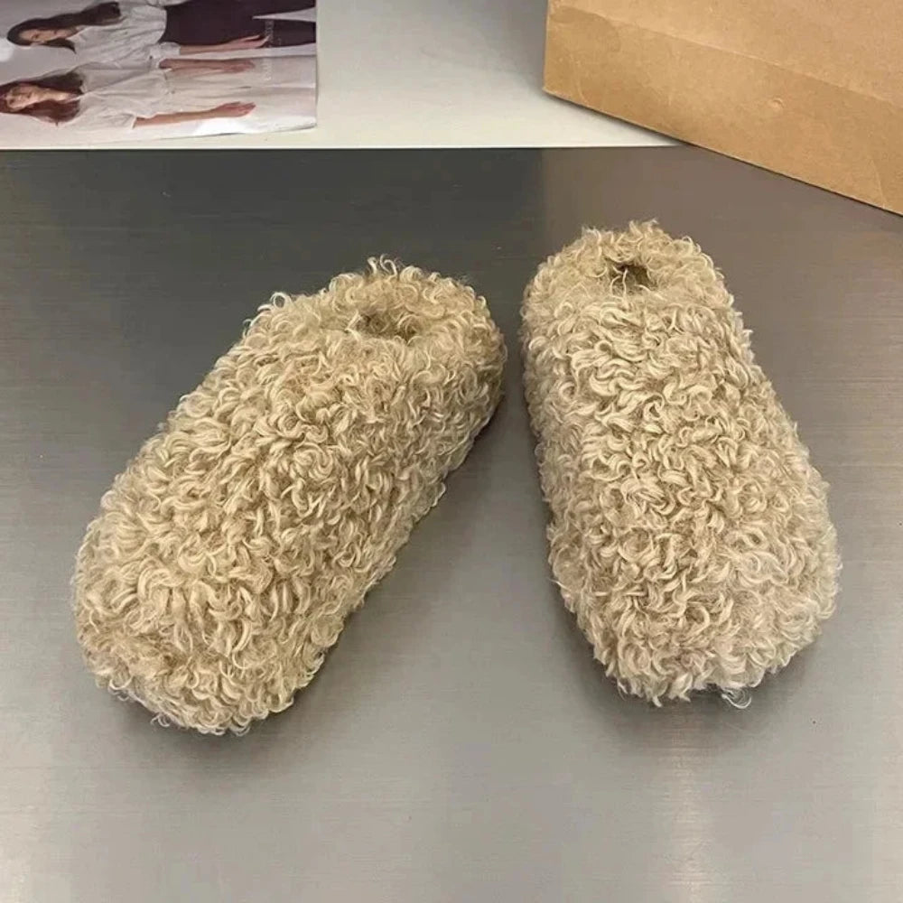 Oh Saucy Shoes APRICOT / 37 Winter Comfortable Warm Slippers Non-slip Lightweight