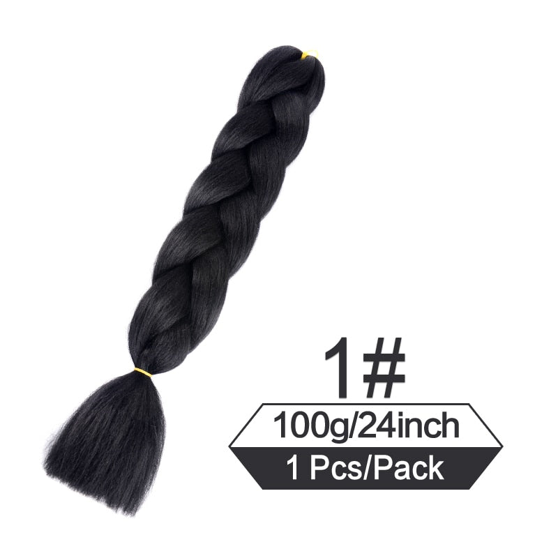 OHS hair #1 / China / 24inches|1Pcs/Lot 24 Inch Jumbo Braiding Hair Braids Extensions Box Twist Pre Stretched Synthetic Hair Crochet Braid