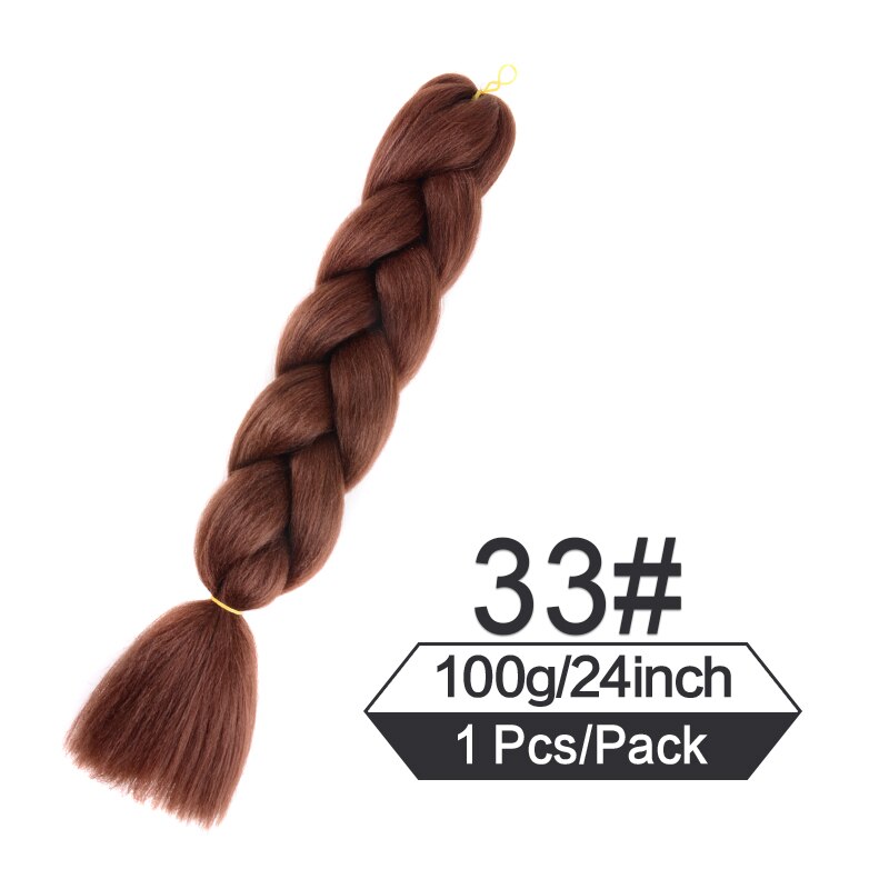 OHS hair #33 / China / 24inches|1Pcs/Lot 24 Inch Jumbo Braiding Hair Braids Extensions Box Twist Pre Stretched Synthetic Hair Crochet Braid