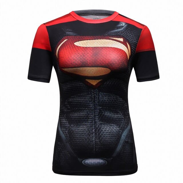 T shirt Women 3D Superhero Quick Dry Compression Shirt Ladies Stretch Sports T-shirt - OhSaucy