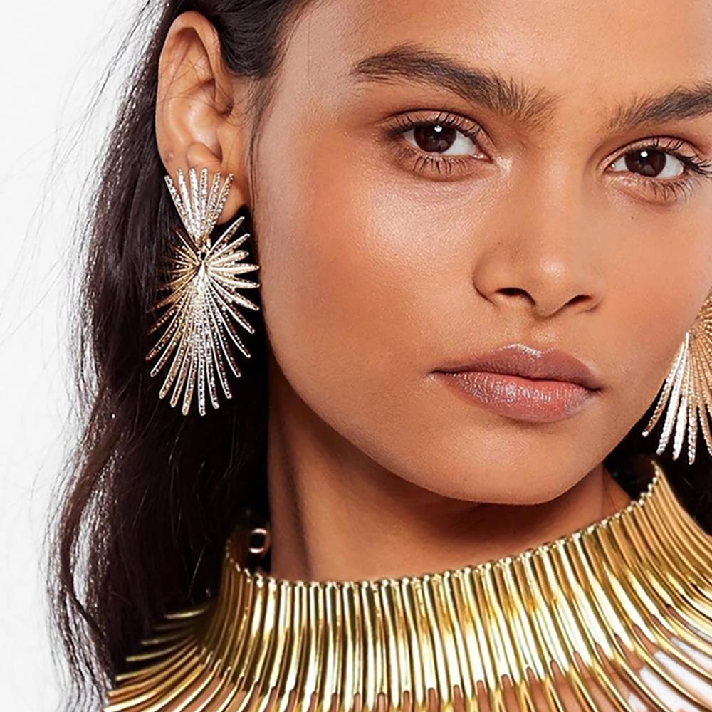 OHS jewelery Africa Necklaces Jewellery Set Exaggerated Torque Choker Earrings Set