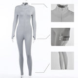 Oh Saucy jumpsuit M / grey long Casual Jumpsuit 35%-65% Sale - Ribbed Turtleneck Sport Wear