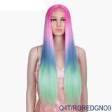 OHS beauty Q4T-ROREDGNO9 / PART LACE WIG / 30inches Elite quality Synthetic Lace Wig 30 Inch Long  Soft With 14 Colourful Options