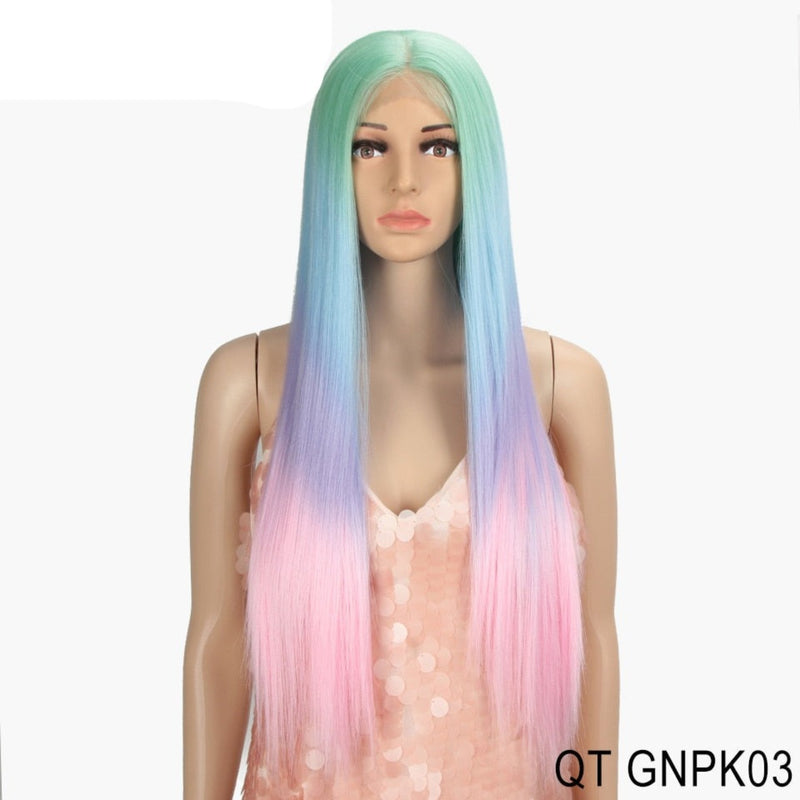 OHS beauty QT GNPK03 / PART LACE WIG / 30inches Elite quality Synthetic Lace Wig 30 Inch Long  Soft With 14 Colourful Options
