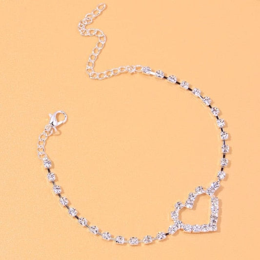 Stonefans Fashion Heart Rhinestone Anklets - OhSaucy