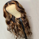 OHS hair Highlight Wig Human Hair Ombre Lace Front Wig Brazilian Hair