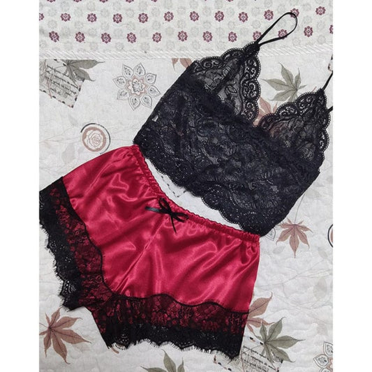 Oh Saucy Sleepwear & Loungewear Red / 3XL Luxury Womens Sexy Lace Sleepwear Lingerie Tops Shorts Babydoll Pajamas