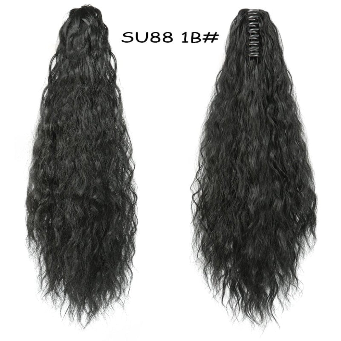 OHS hair 1B 1 / 20inches / China Nylah B Synthetic 20 Inch Fiber Claw Clip Wavy Ponytail Extension Clip-In Hair Wig For Women