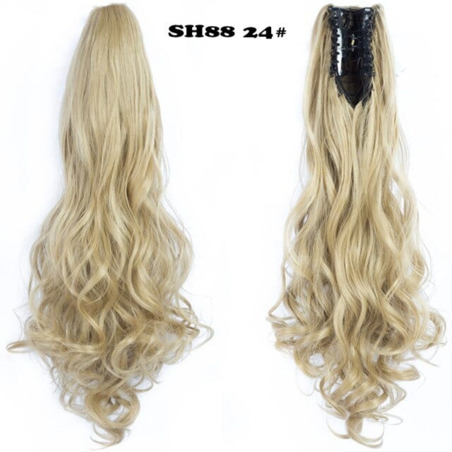 OHS hair 24 / 20inches / China Nylah B Synthetic 20 Inch Fiber Claw Clip Wavy Ponytail Extension Clip-In Hair Wig For Women