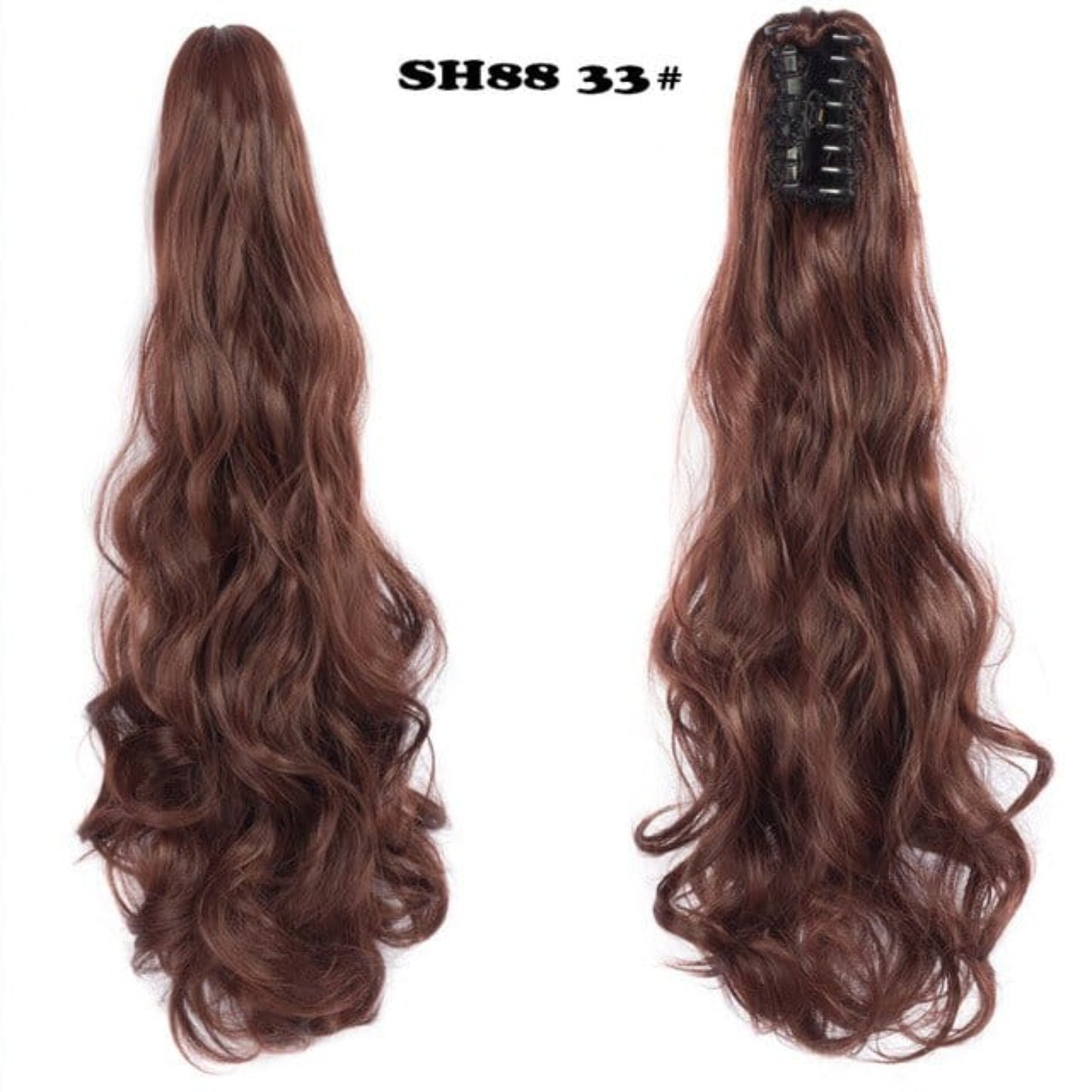 OHS hair 33 / 20inches / China Nylah B Synthetic 20 Inch Fiber Claw Clip Wavy Ponytail Extension Clip-In Hair Wig For Women
