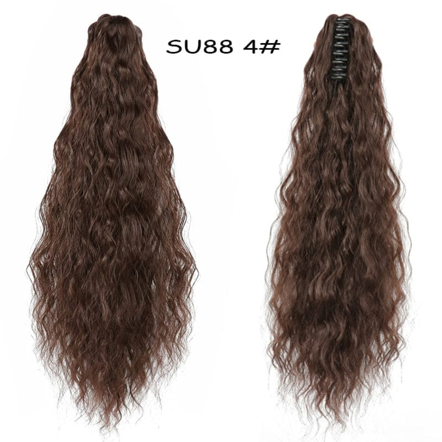 OHS hair 4 / 20inches / China Nylah B Synthetic 20 Inch Fiber Claw Clip Wavy Ponytail Extension Clip-In Hair Wig For Women