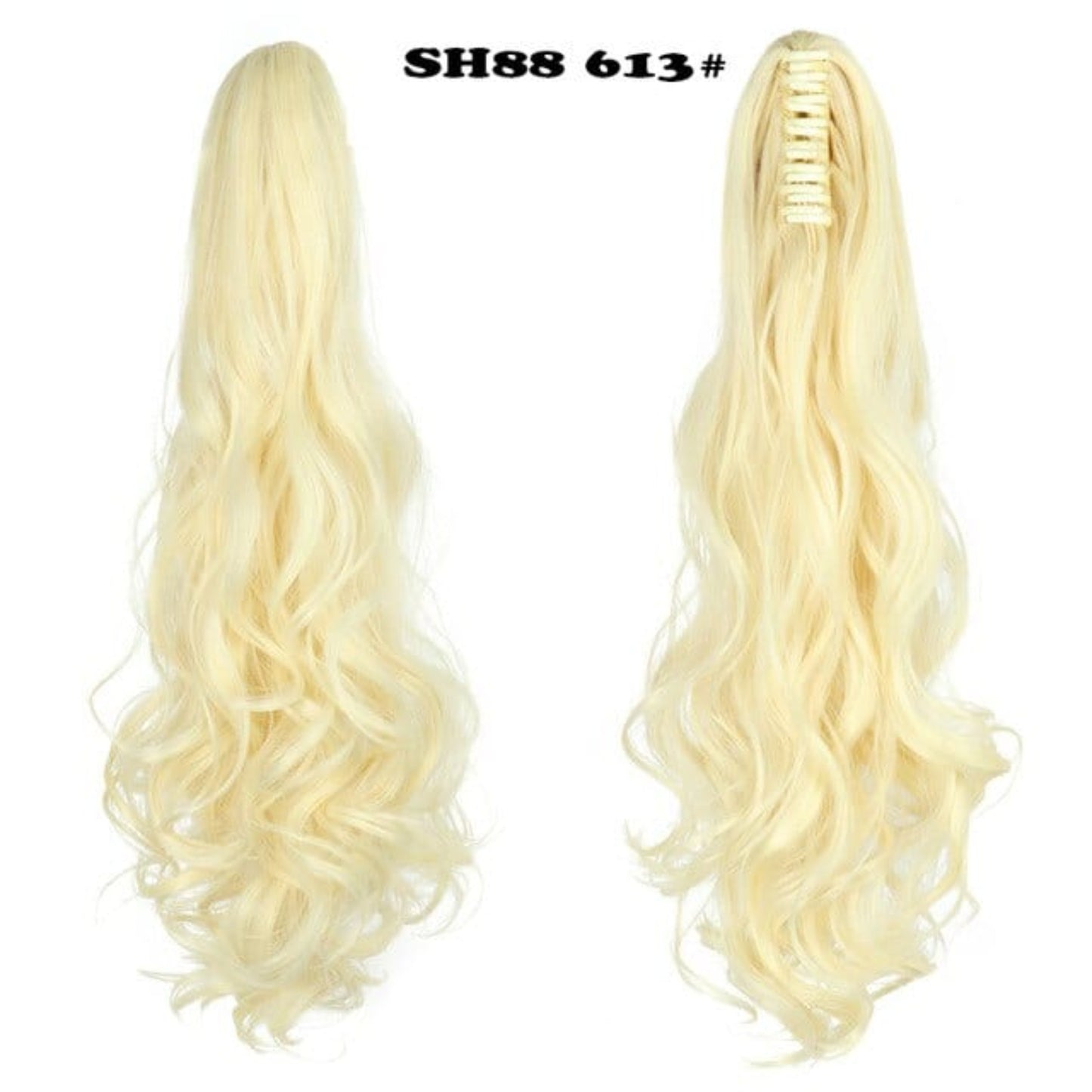 OHS hair 613 / 20inches Nylah B Synthetic 20 Inch Fiber Claw Clip Wavy Ponytail Extension Clip-In Hair Wig For Women