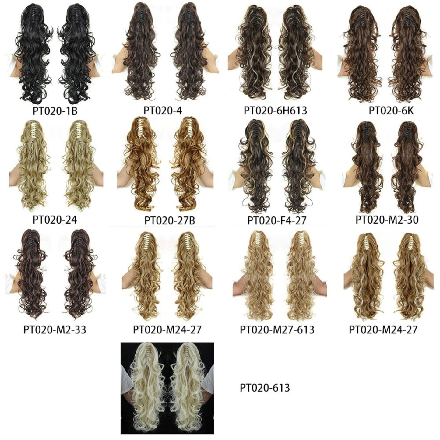 OHS hair Nylah B Synthetic 20 Inch Fiber Claw Clip Wavy Ponytail Extension Clip-In Hair Wig For Women