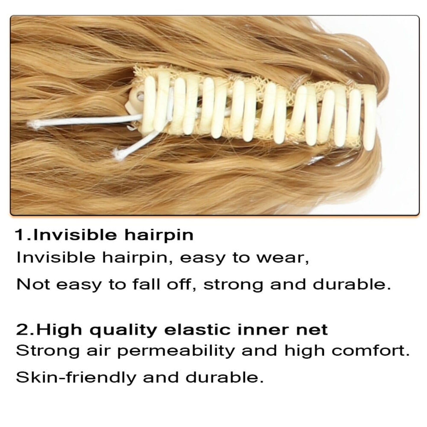 OHS hair Nylah B Synthetic 20 Inch Fiber Claw Clip Wavy Ponytail Extension Clip-In Hair Wig For Women