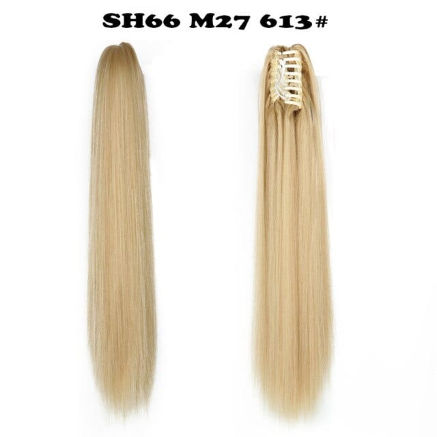 OHS hair M27-613 / 20inches Nylah B Synthetic 20 Inch Fiber Claw Clip Wavy Ponytail Extension Clip-In Hair Wig For Women