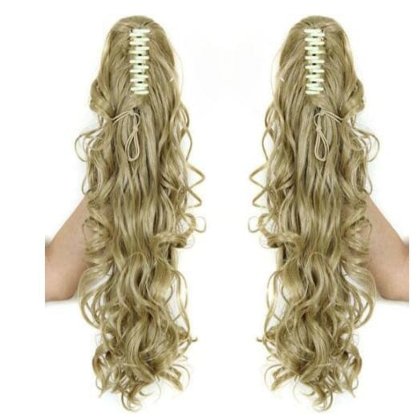 OHS hair PT020-24 / 20inches / China Nylah B Synthetic 20 Inch Fiber Claw Clip Wavy Ponytail Extension Clip-In Hair Wig For Women