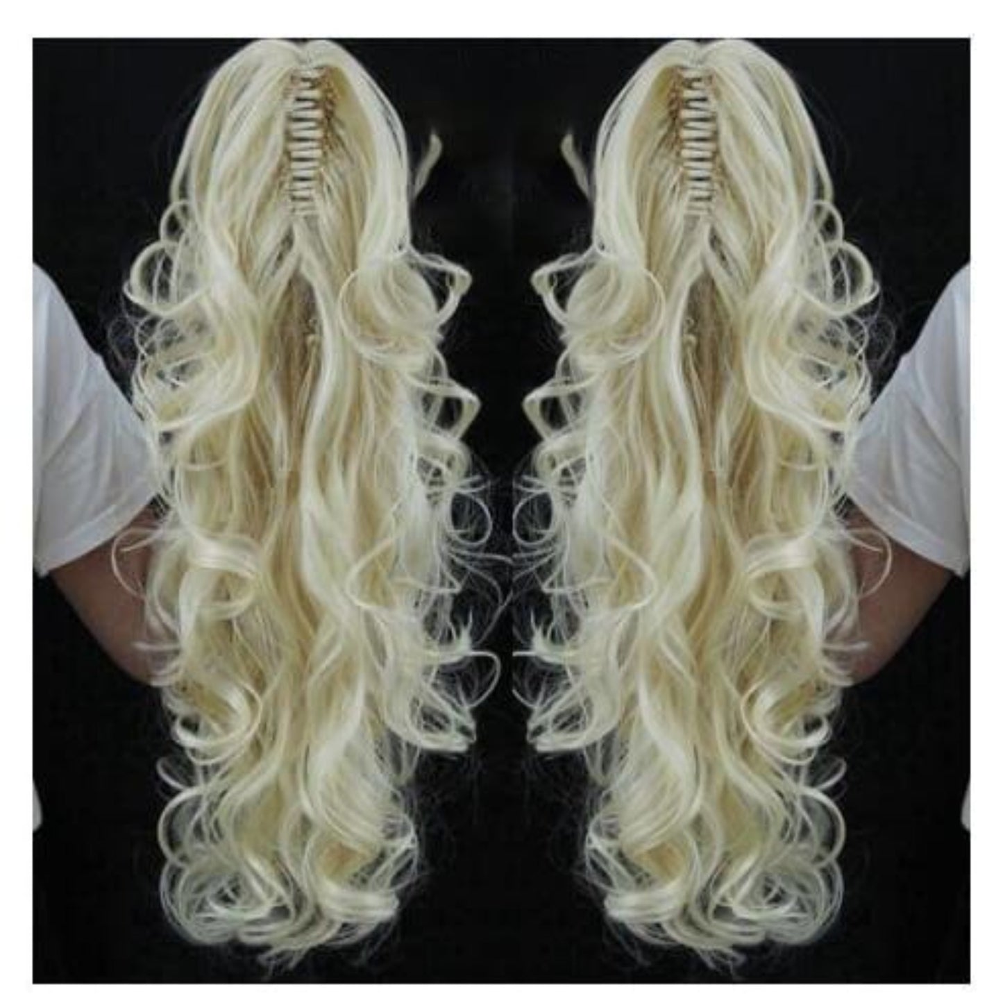 OHS hair PT020-613 / 20inches / China Nylah B Synthetic 20 Inch Fiber Claw Clip Wavy Ponytail Extension Clip-In Hair Wig For Women
