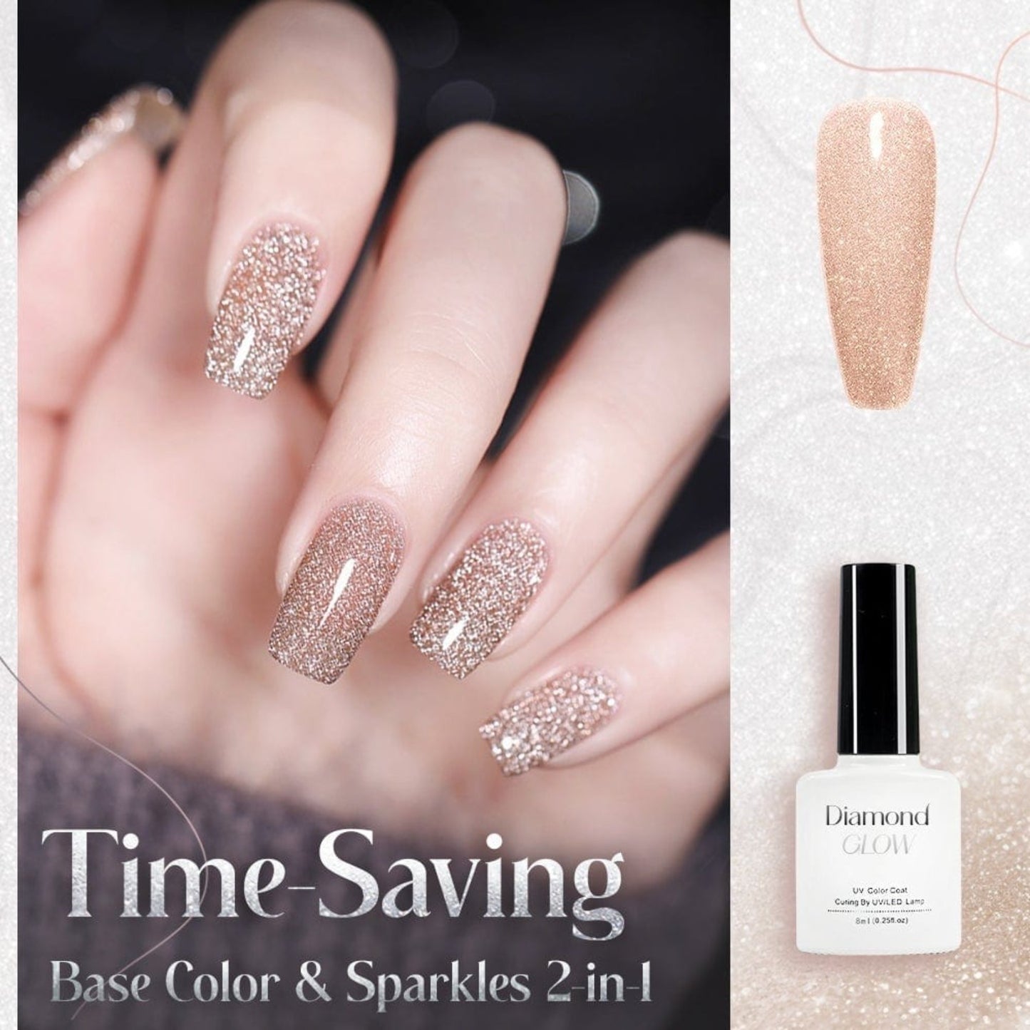 Oh Saucy Nail Polishes So Peachy Oh Saucy Nail Polish Gel Bright Glitter Sparkle - Super Reflective- Amazing Bling