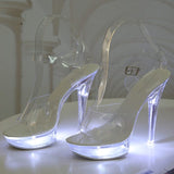 Oh Saucy Shoes sandals A / 39 Oh Saucy Queen Bee 13CM Stiletto LED Glowing Transparent Shoes Size 34-43