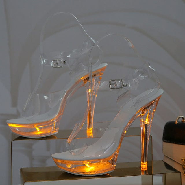 Oh Saucy Shoes sandals B / 41 Oh Saucy Queen Bee 13CM Stiletto LED Glowing Transparent Shoes Size 34-43