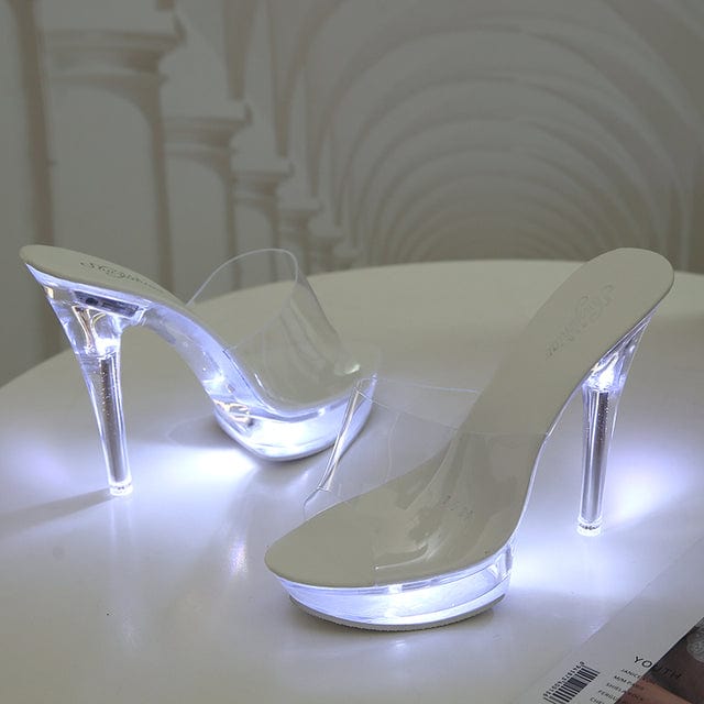 Oh Saucy Shoes slippers A / 37 Oh Saucy Queen Bee 13CM Stiletto LED Glowing Transparent Shoes Size 34-43
