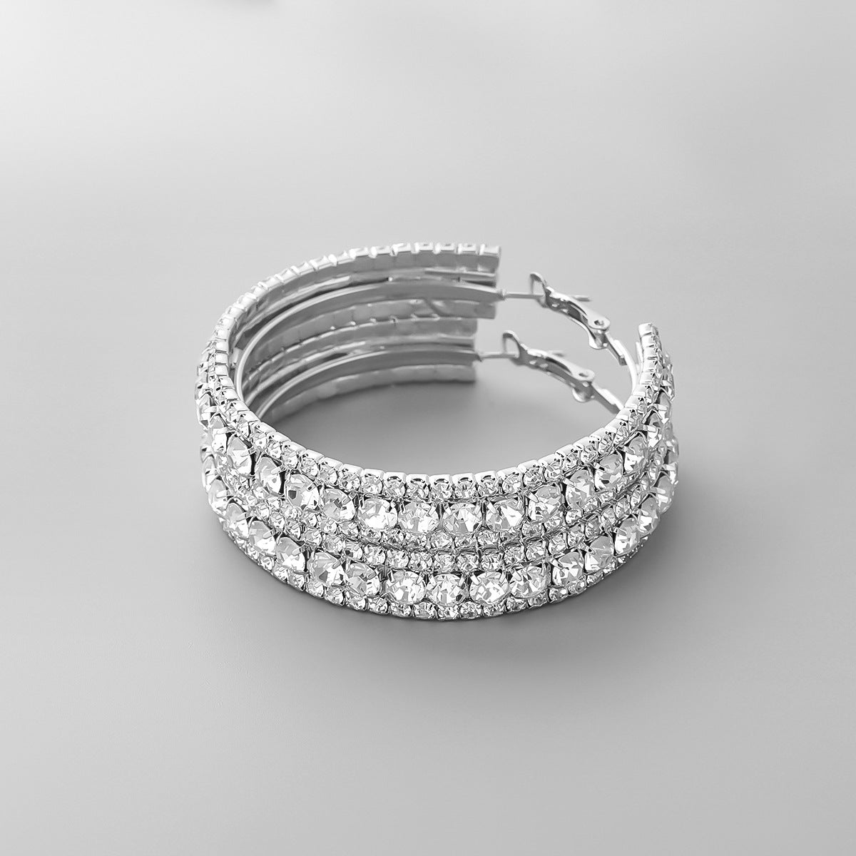 OhSaucy jewelery Rhinestone Earrings European And American Exaggerated Earrings Trendy Women