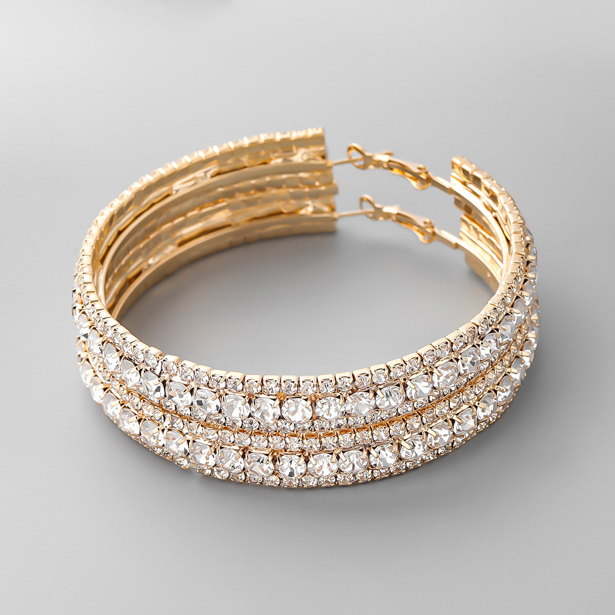OhSaucy jewelery Rhinestone Earrings European And American Exaggerated Earrings Trendy Women