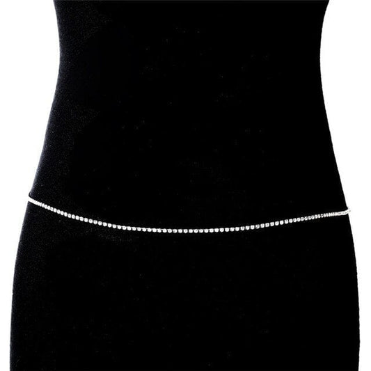 Rhinestone Beach Bikini Bling Body Jewelry Waist Chain - OhSaucy