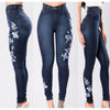 Oh Saucy Apparel & Accessories Stretch Embroidered Jeans For Women Flower Design