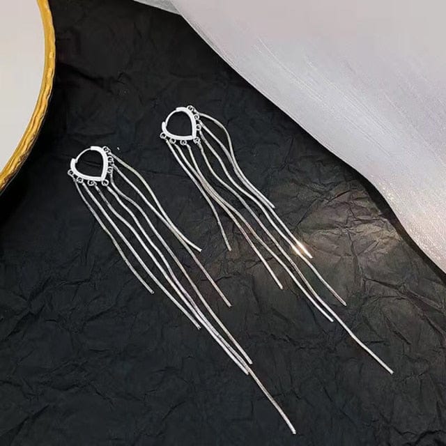 OhSaucy Apparel & Accessories Y6021-12 Silver Tassel Drop Earrings | Many Styles 20% Off