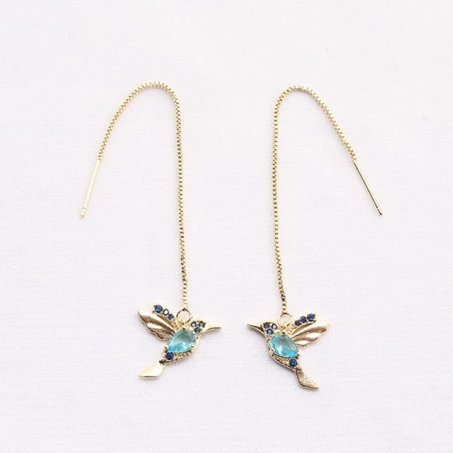 OhSaucy Apparel & Accessories Y8027 Blue stone Tassel Drop Earrings | Many Styles 20% Off