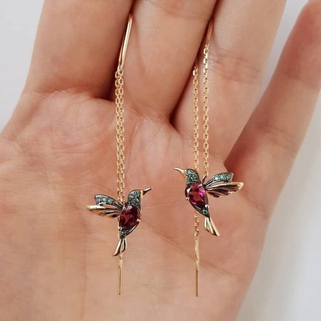 OhSaucy Apparel & Accessories Y8027 Red stone Tassel Drop Earrings | Many Styles 20% Off