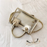 Oh Saucy Gold / 28cmx19cmx14cm Transparent Jelly Bag [matching inner bag] Square Handbag