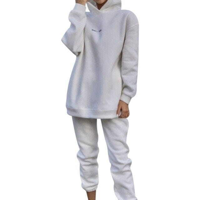 OhSaucy Two Piece Hooded Oversized Fleece Tracksuit