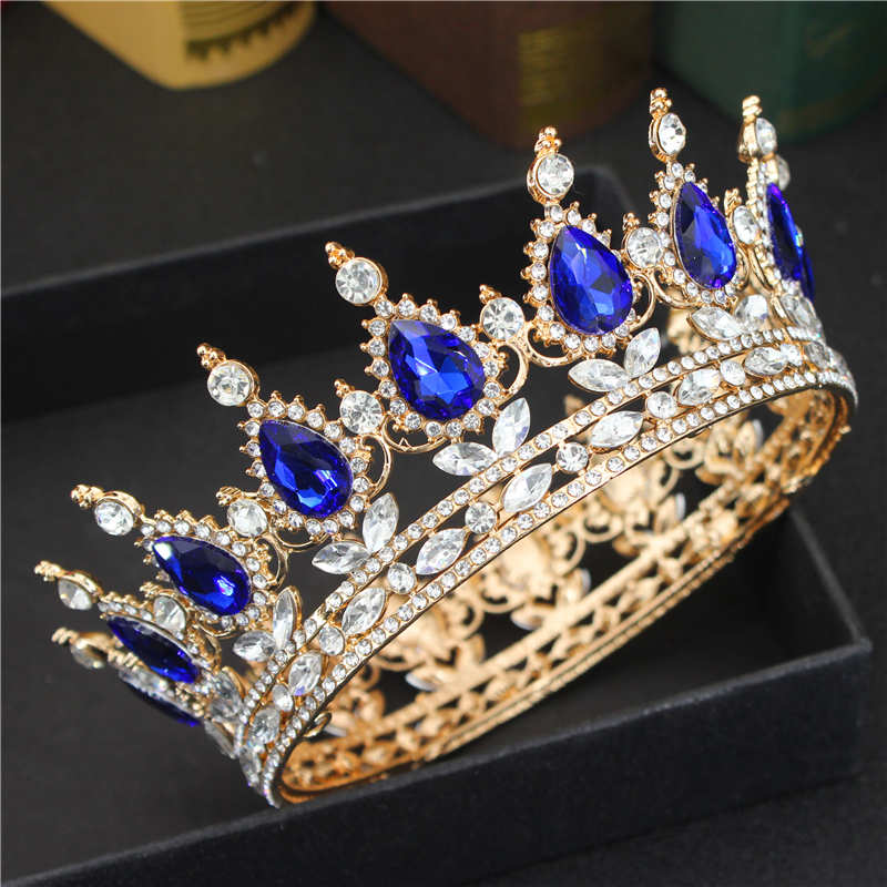 Oh Saucy Gold 08 Vintage Wedding Queen King Tiaras and Crowns Bridal Head Jewelry Accessories Women diadem Pageant Headpiece Bride Hair Ornament