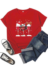 Oh Saucy seasonal BT9041-Red / S Wine Glass Christmas  T Shirt Womens Xmas Gifts