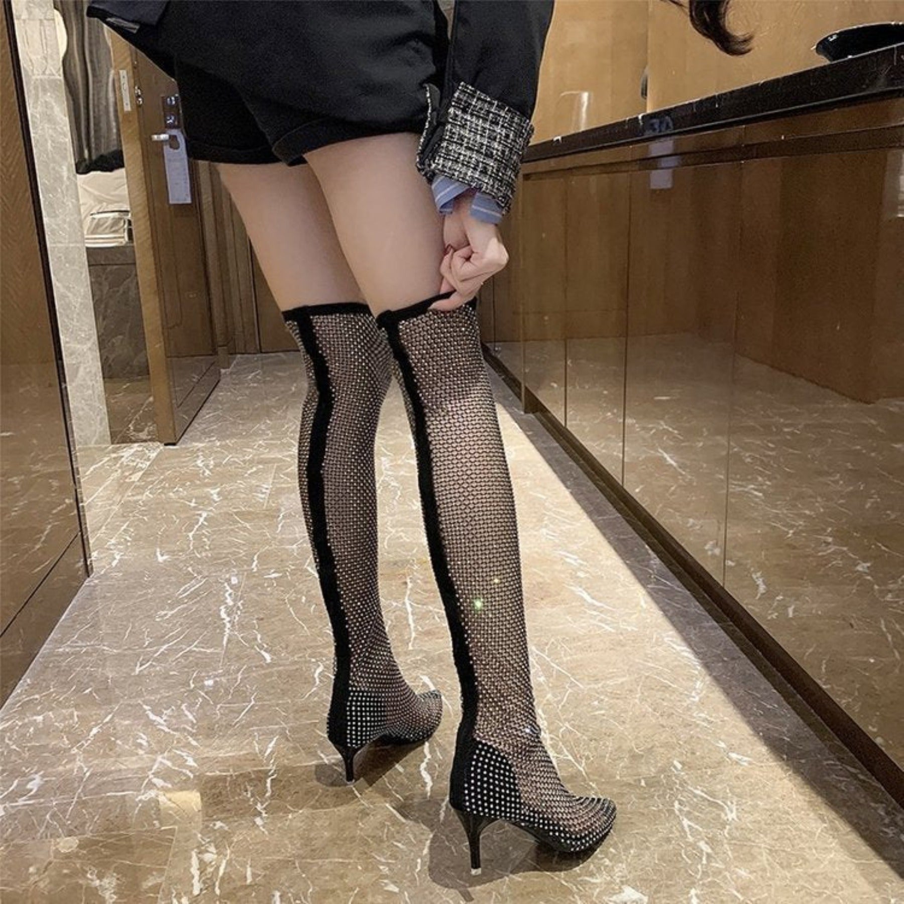 Full Drill Sexy Pointed High Heels
